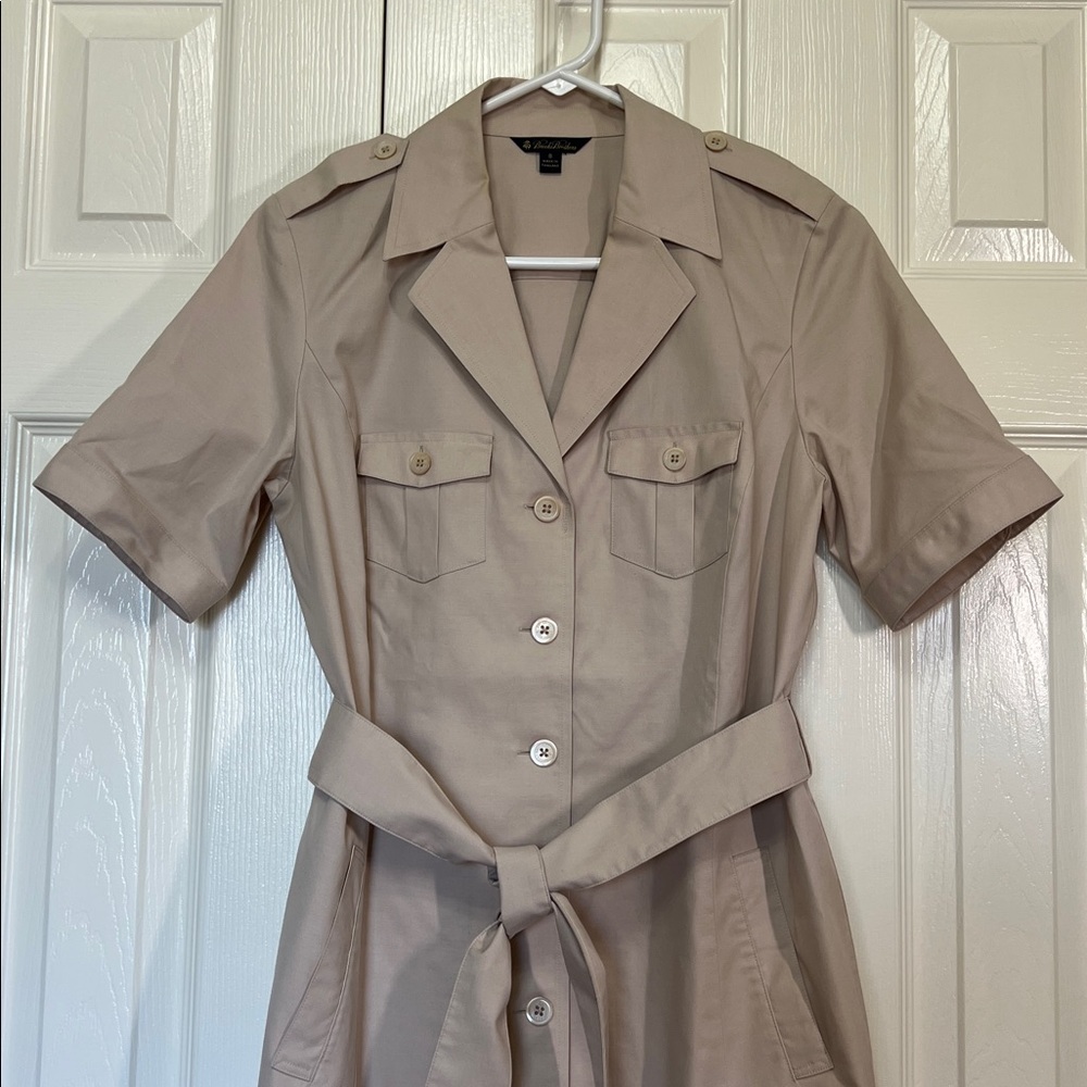 Brooks Brothers Cotton Belted Safari Shirt Dress Sz 8 - Picture 2 of 12